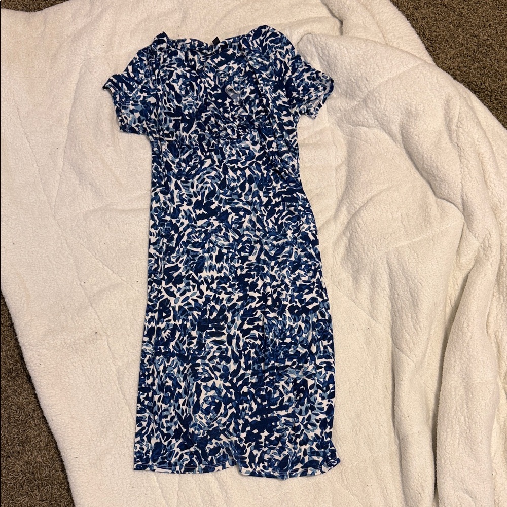 Roz & Ali Navy and White Midi Dress